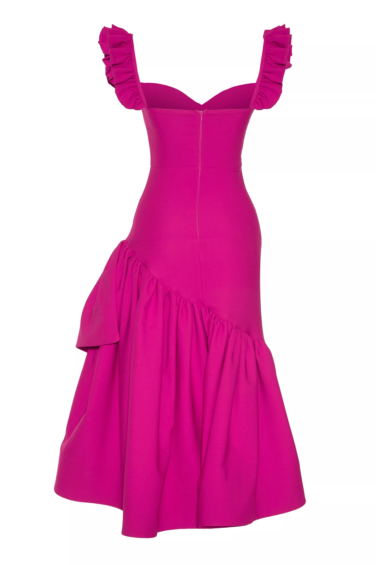 Fuchsia Crepe Sleeveless Maxi Dress