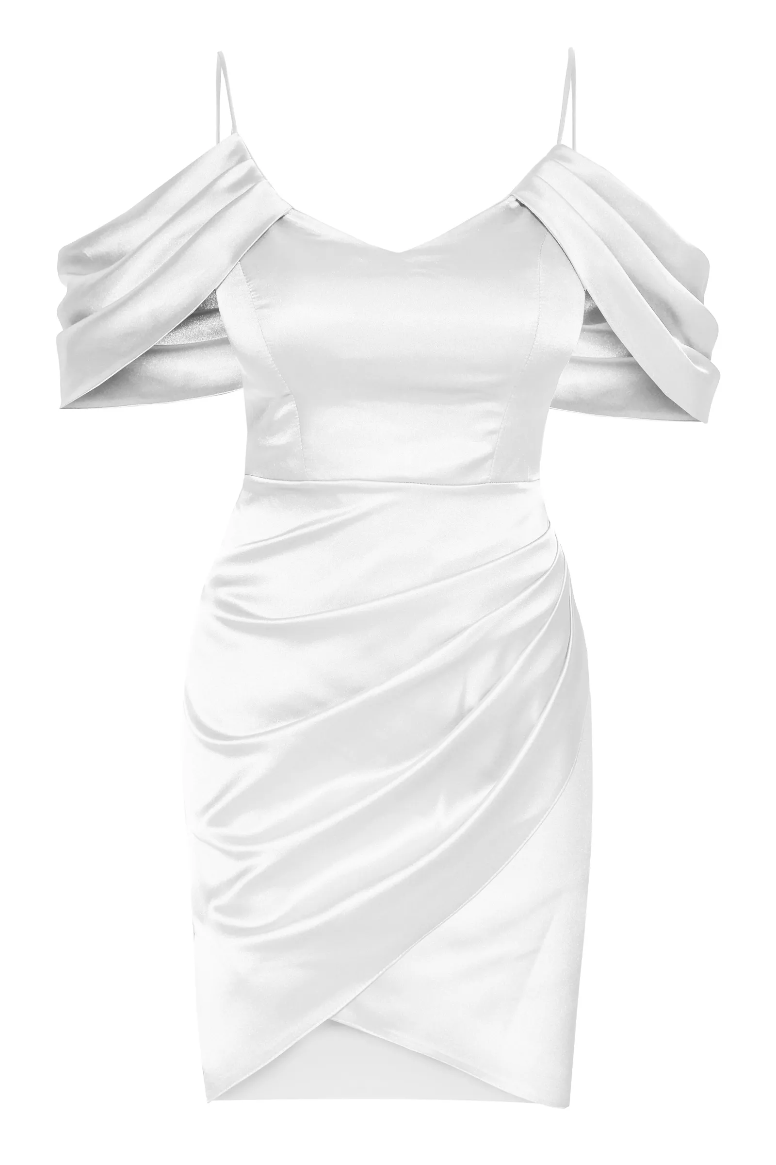 White Satin Sleeveless Mini Dress-965010-002 | Night Dresses | KeiKei