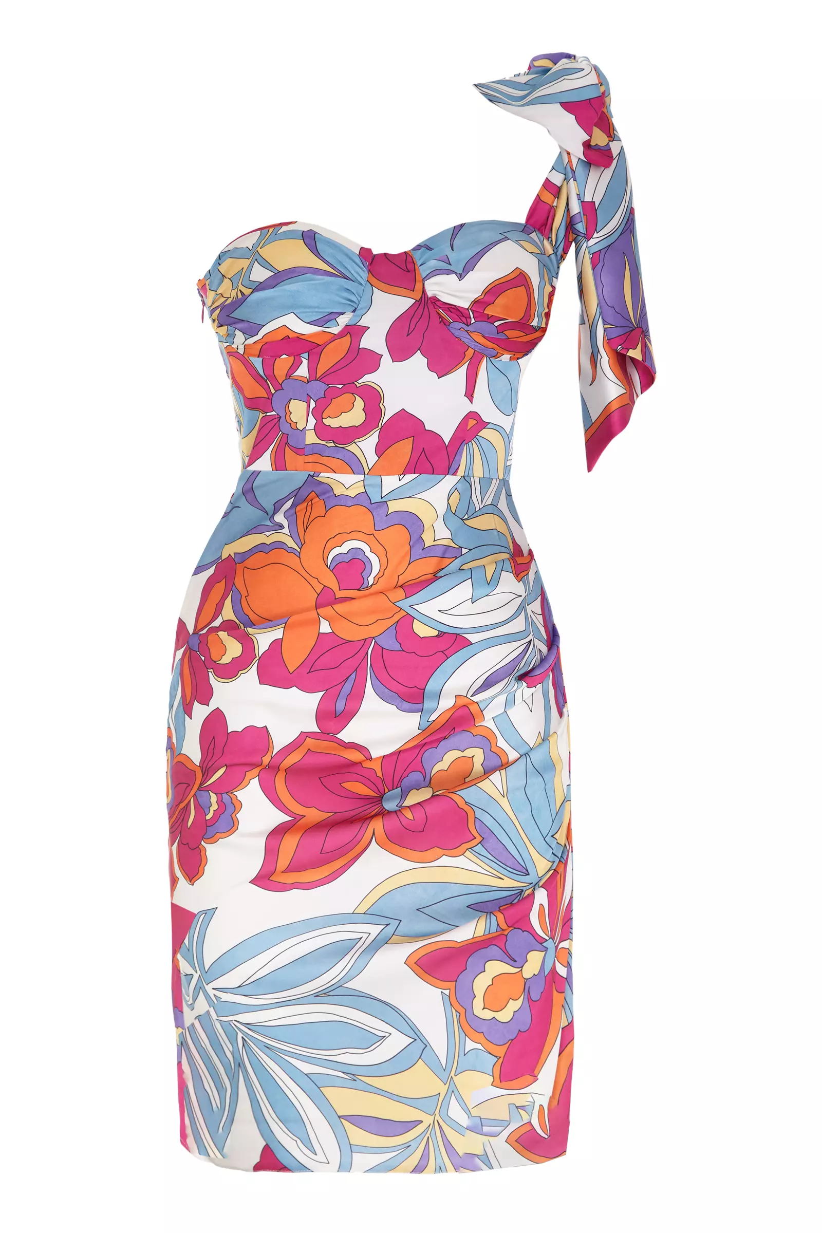 Printed Satin Sleeveless Maxi Dress