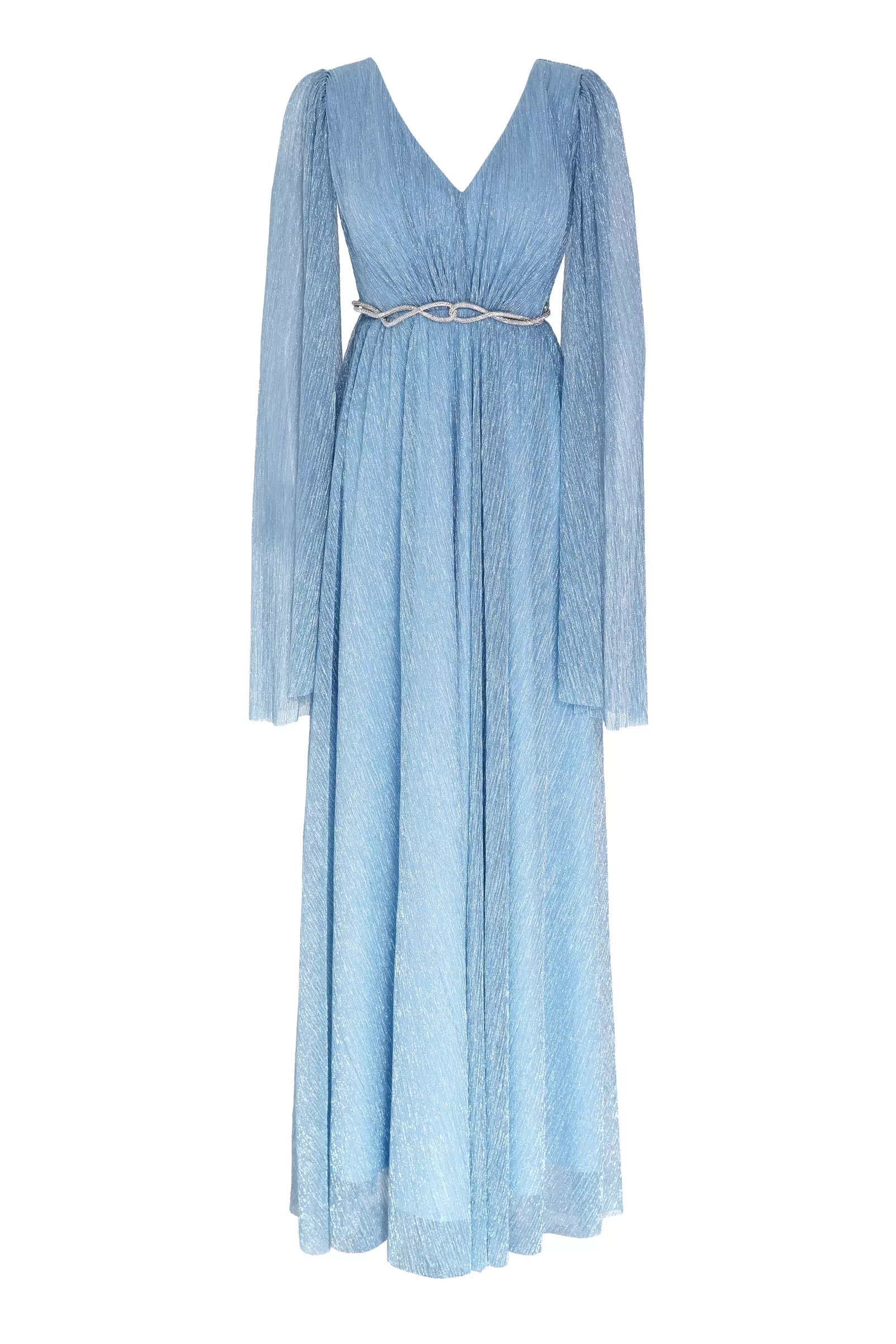 Blue plus size moonlight long sleeve maxi dress