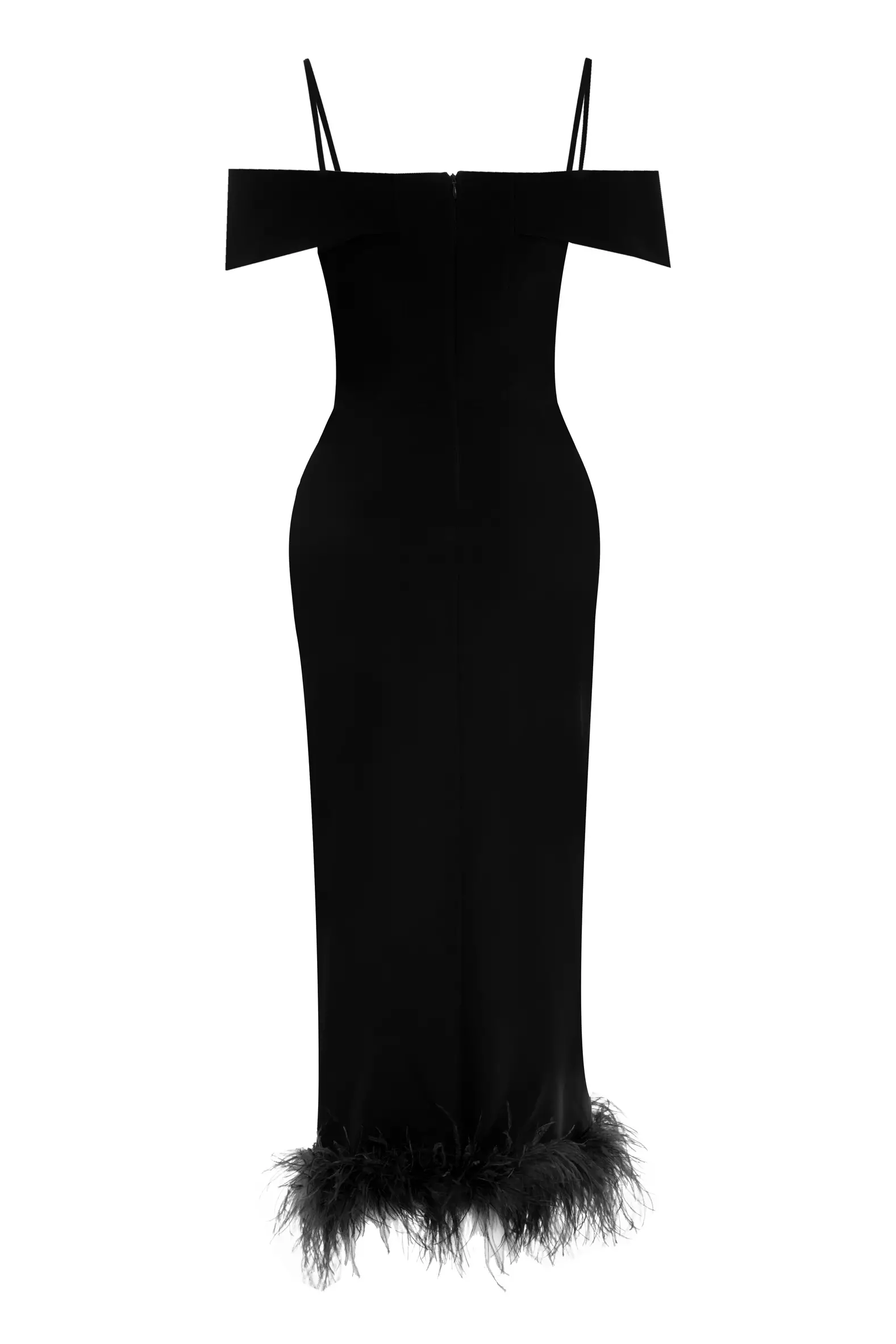 Black crepe sleeveless maxi dress
