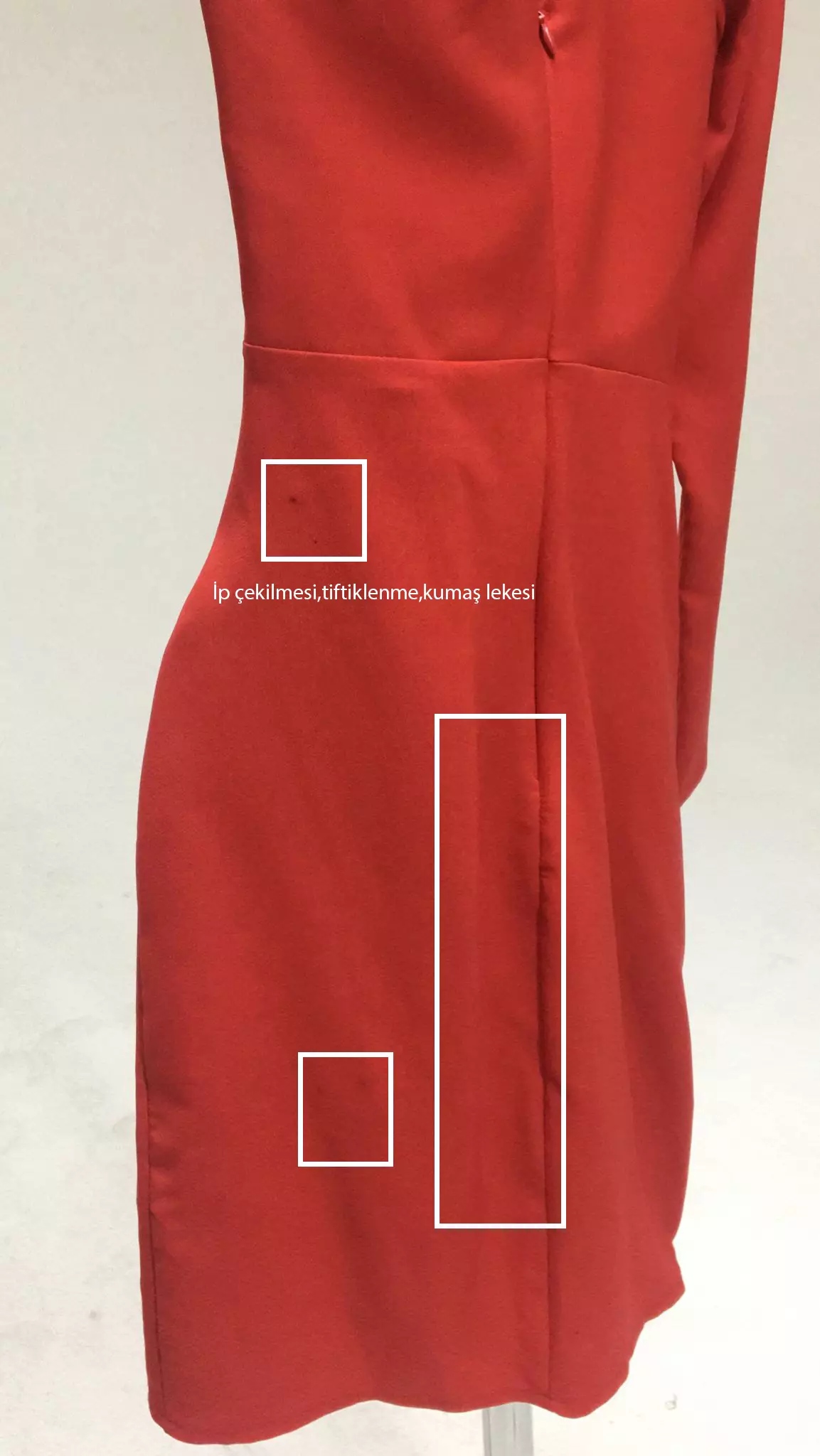Red crepe one arm mini dress