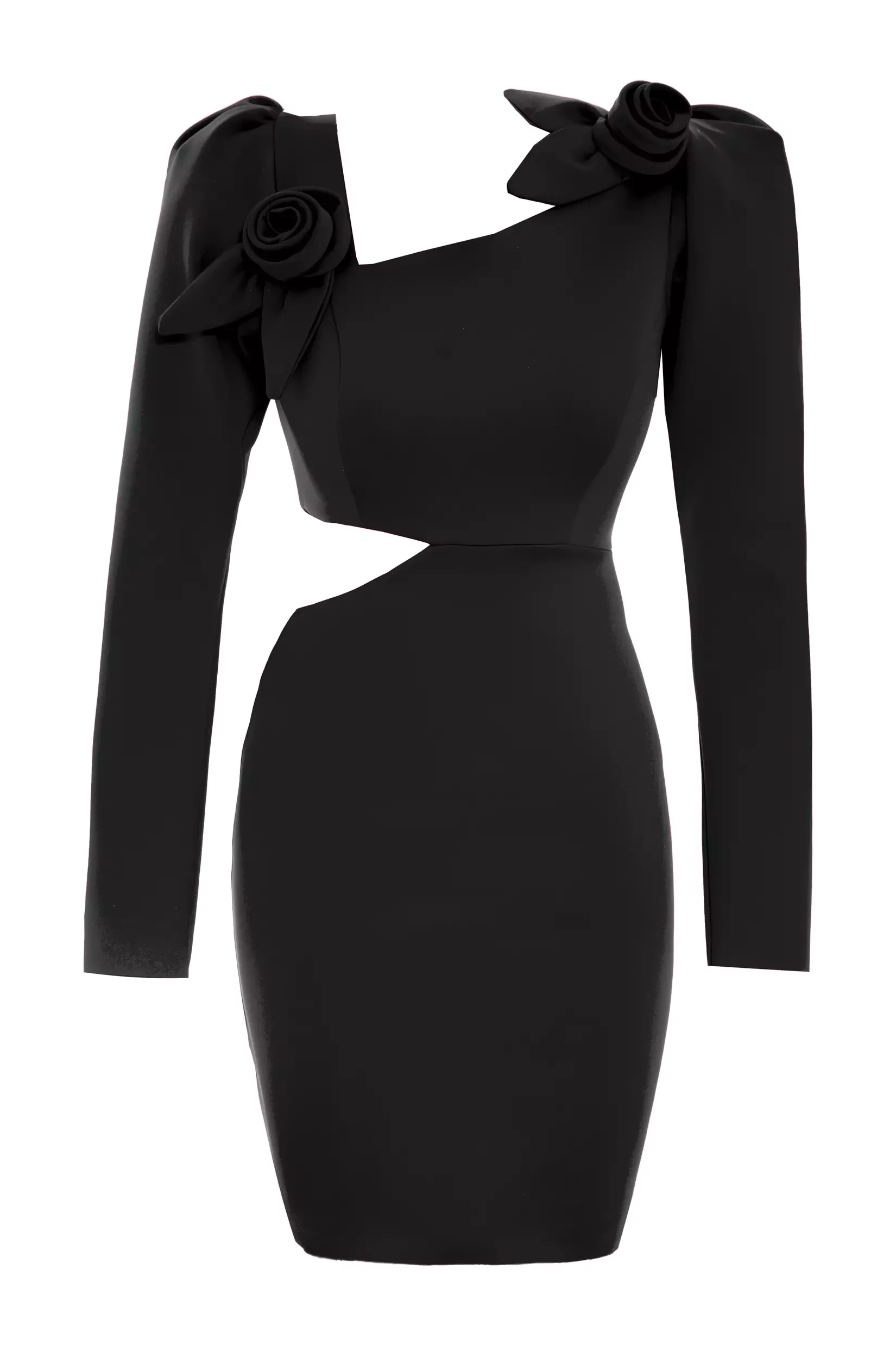 Black wowen long sleeve mini dress
