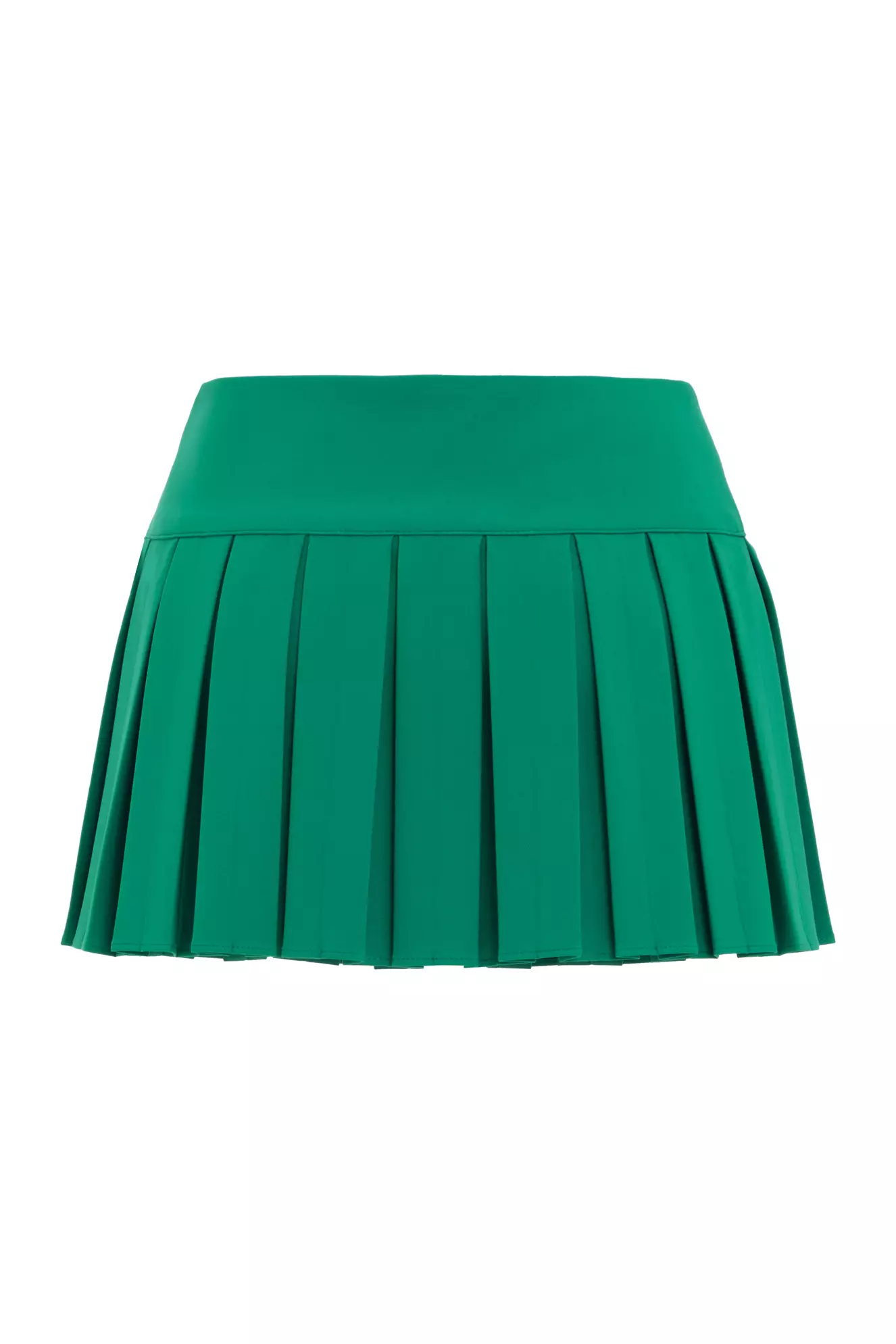 Green crepe mini skirt