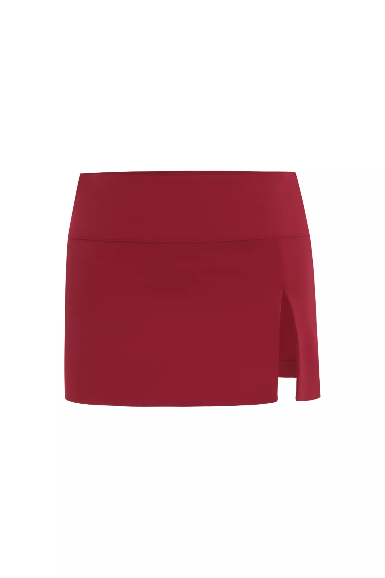 Maroon crepe mini skirt