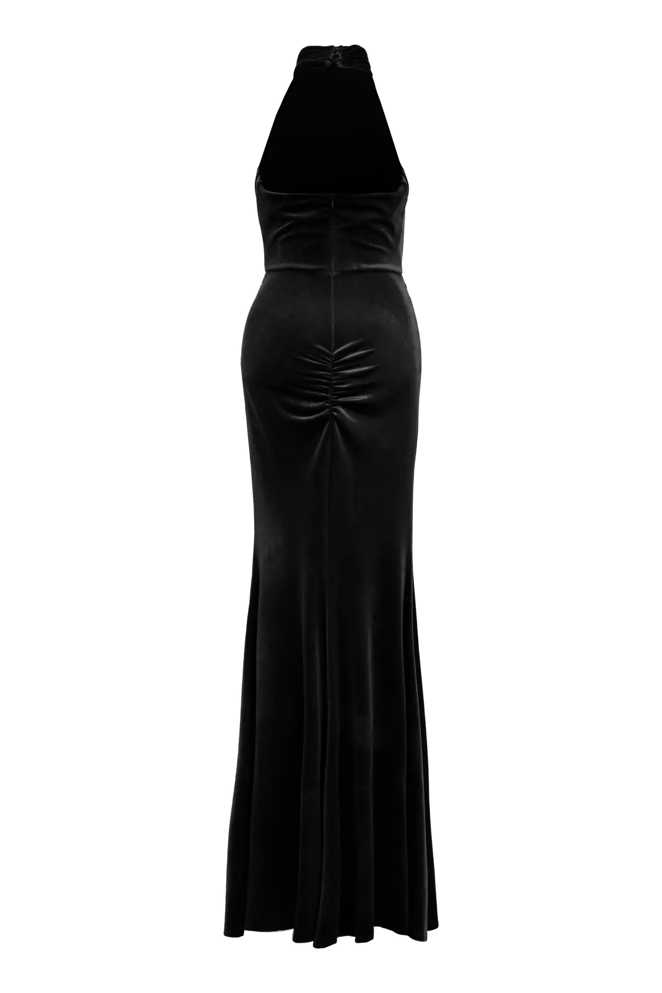 Black velvet sleeveless long dress
