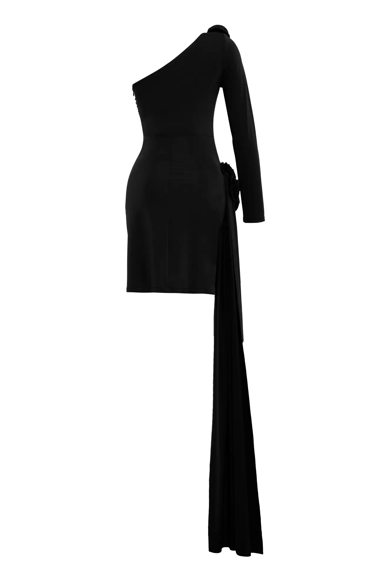 Black sendy one arm mini dress