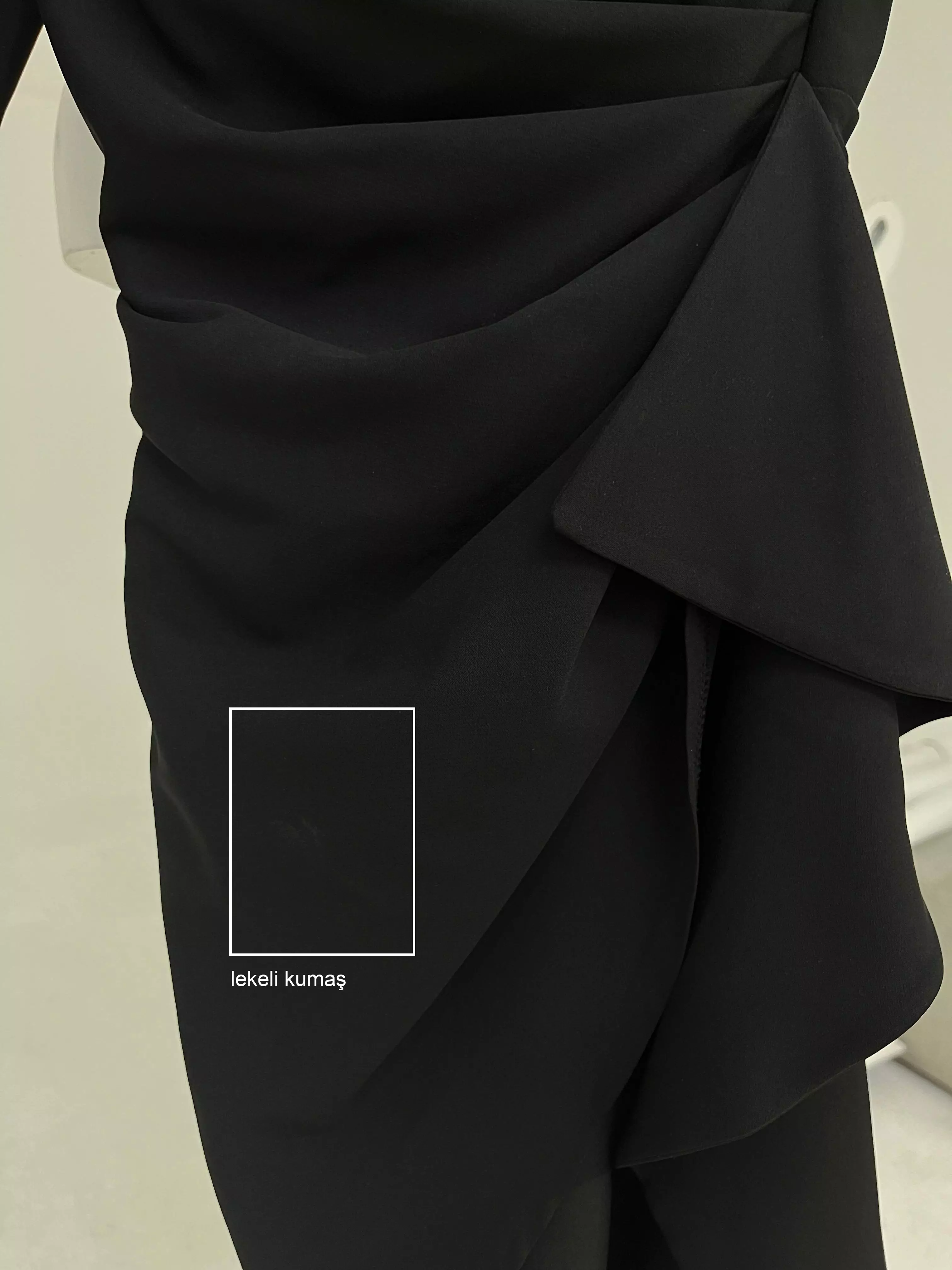 Black crepe one arm mini dress